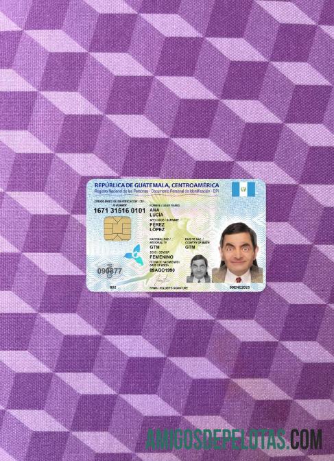 Guatemala ID Card 2025 Present olhar de foto frente modelo